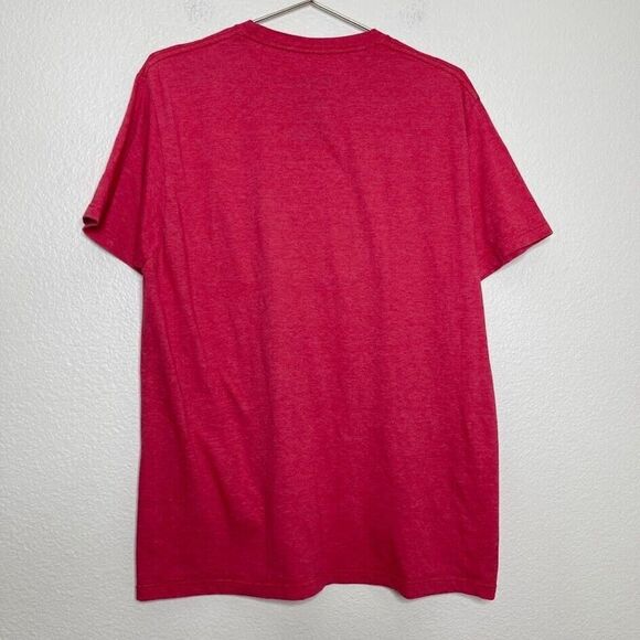 PARKS and RECREATION Shirt Large Red Ron Swanson Half-Ass Quote Graphic Mustache - Picture 5 of 5